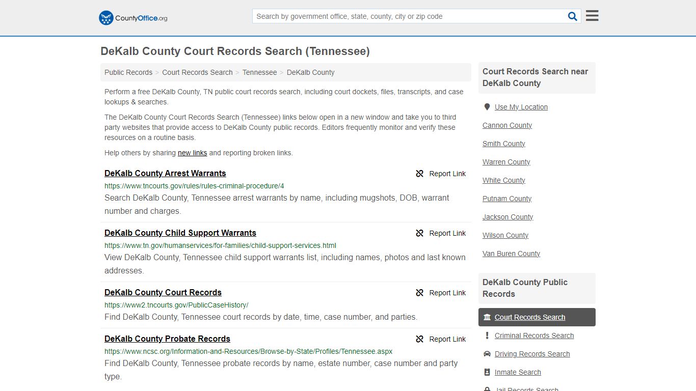 DeKalb County Court Records Search (Tennessee) - County Office